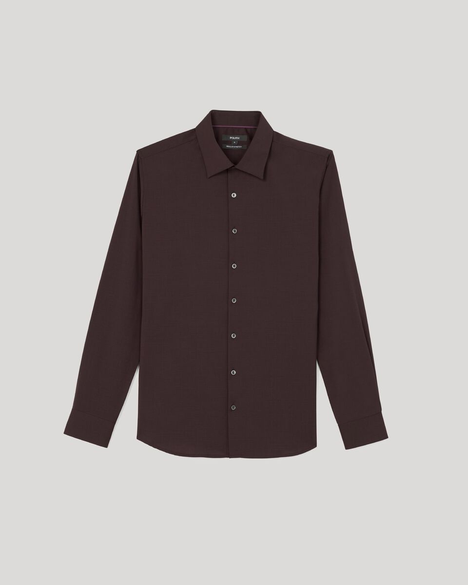 Regular Stretch Wool Blend Shirt